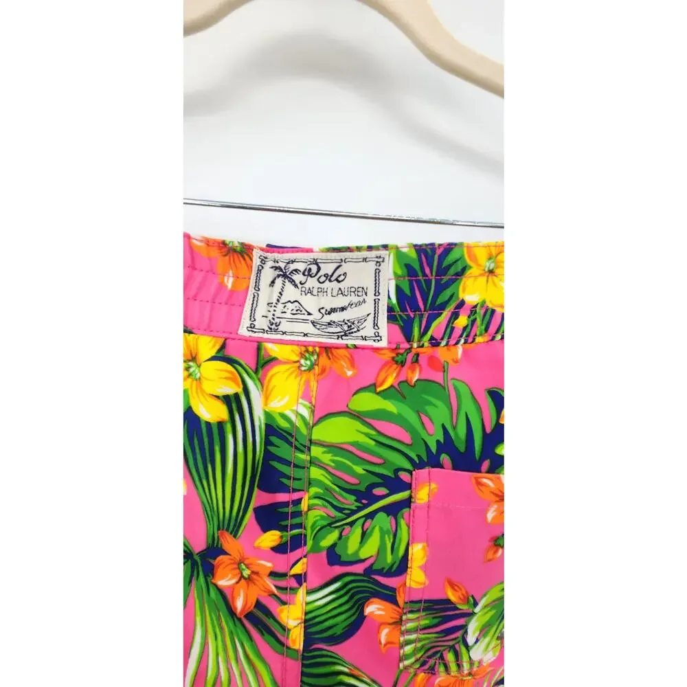 Polo Ralph Lauren Kids Boys Swim Trunks Size 14 Floral Tropical